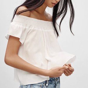Aritzia | Talula Cabrini Off the Shoulder Blouse in White